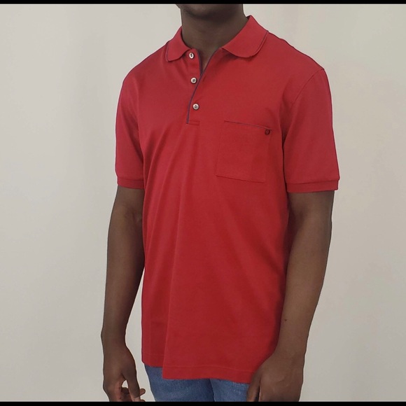 Salvatore Ferragamo Short Sleeve Polo in Red NEW WITH TAGS - Picture 1 of 5